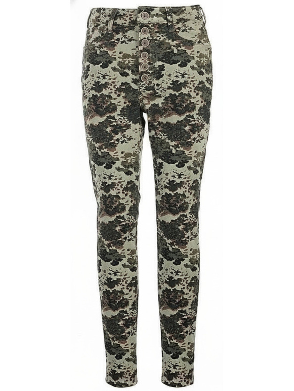 Anthropologie Pilcro Floral Camo High Rise Skinny Corduroy Pants Size 27 - Picture 2 of 7